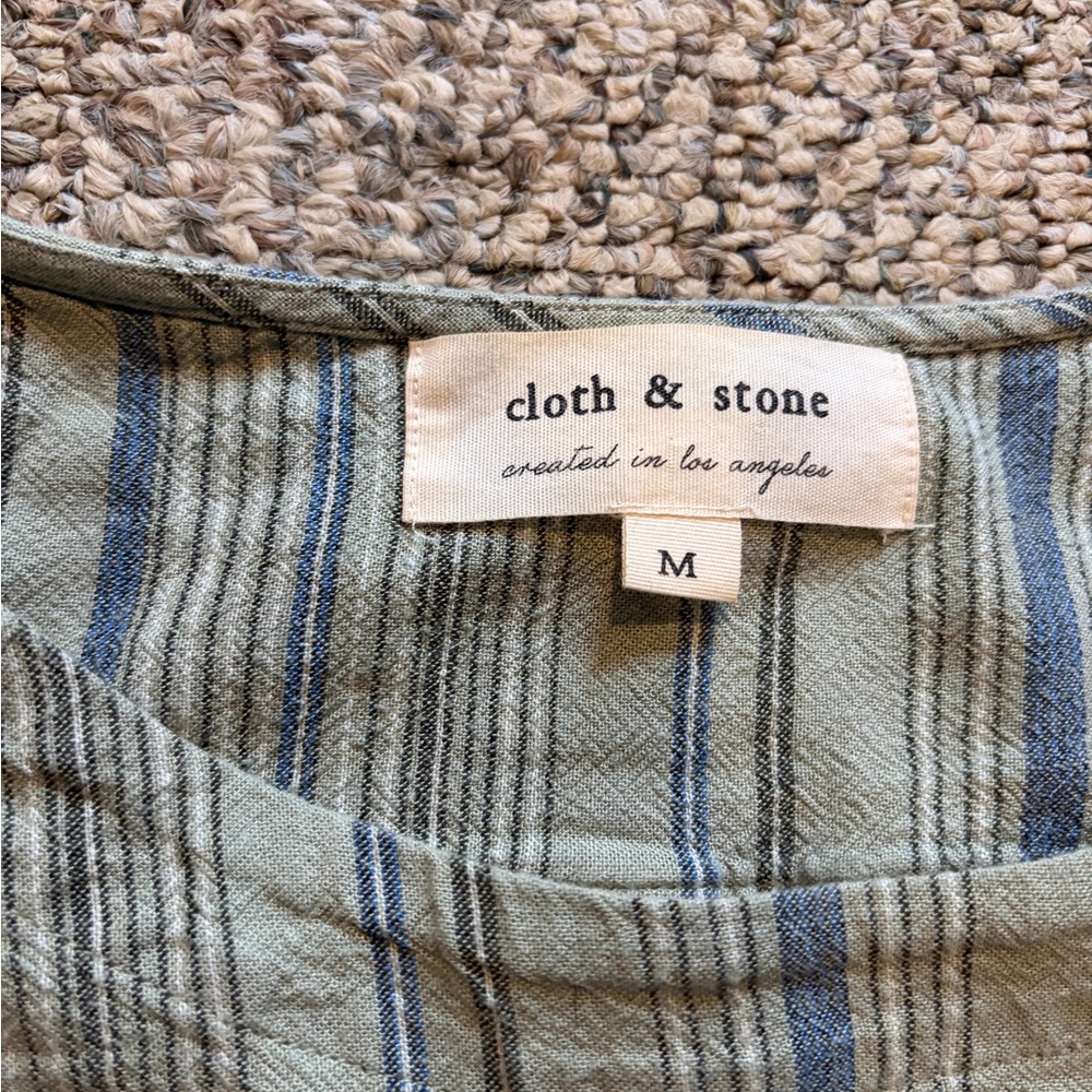 Cloth & Stone Green Striped sleep dress